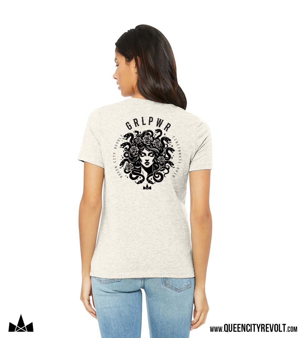 Women's Medusa Tshirt, Heather Natural