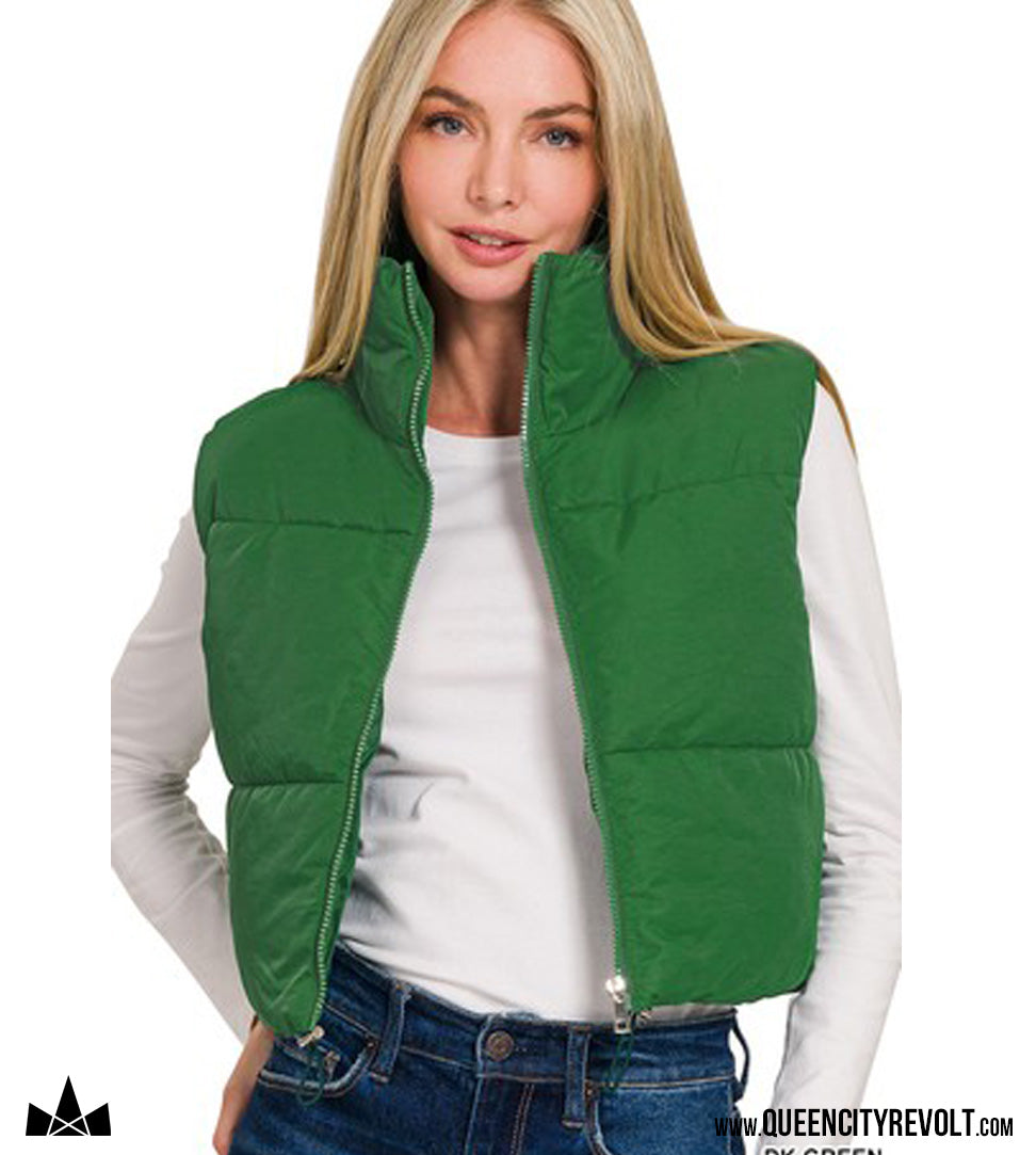 Women's Cropped Vest, Green