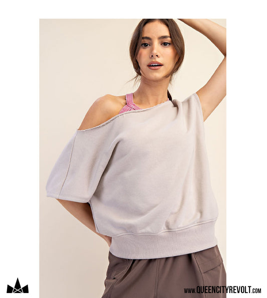Women's Off-Shoulder Shirt, Sand