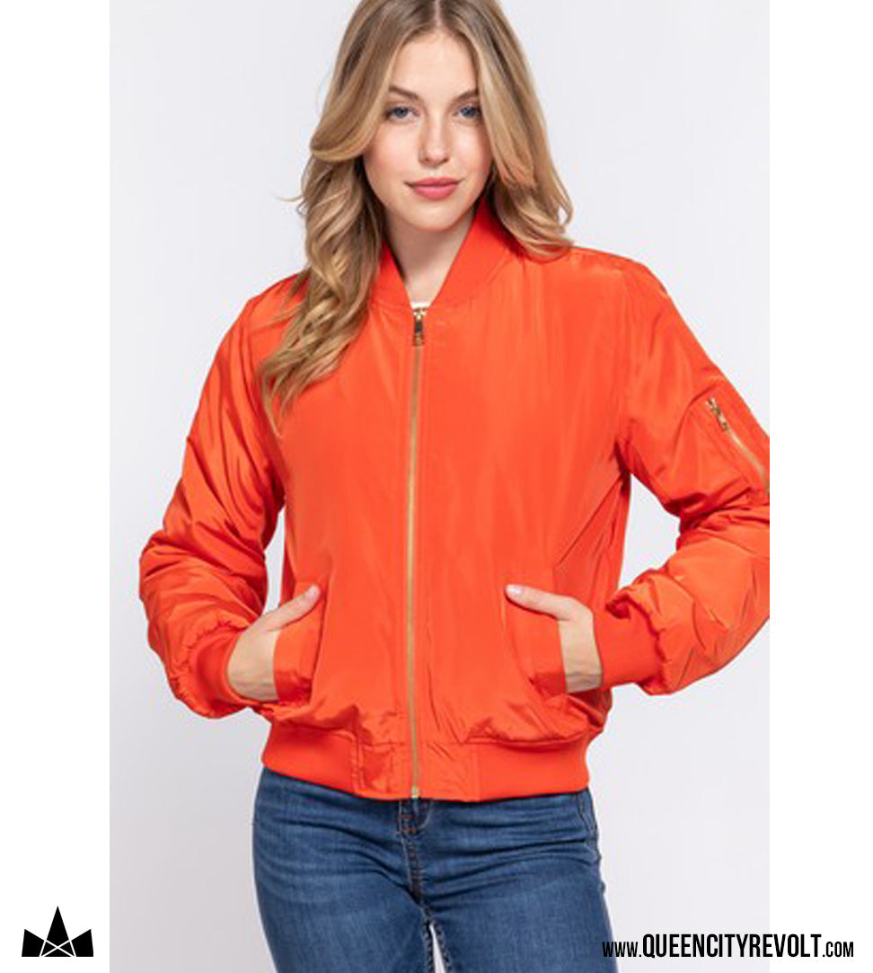 Women's Bomber Jacket, Orange