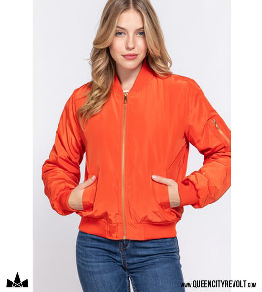 Women's Bomber Jacket, Orange
