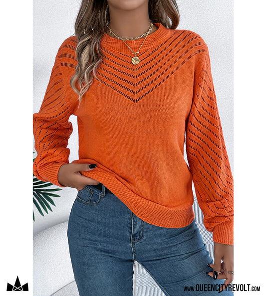 Women's Knit Sweater, Orange