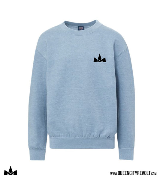 Youth Skateboard Ghost Crew Sweatshirt, Light Blue