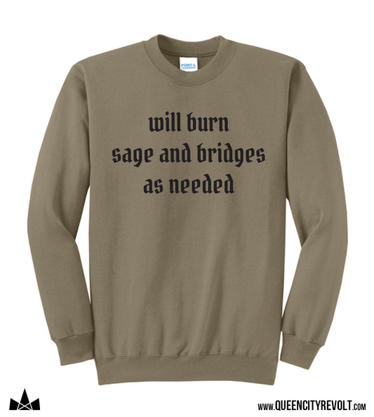 Sage and Bridges Crew Sweatshirt, Brown