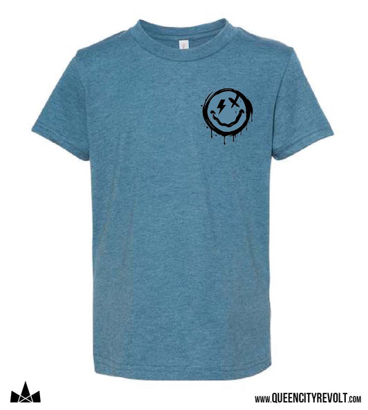 Smile Drip Youth Tshirt, Teal