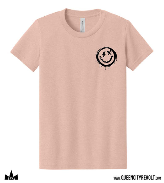 Smile Drip Youth Tshirt, Peach