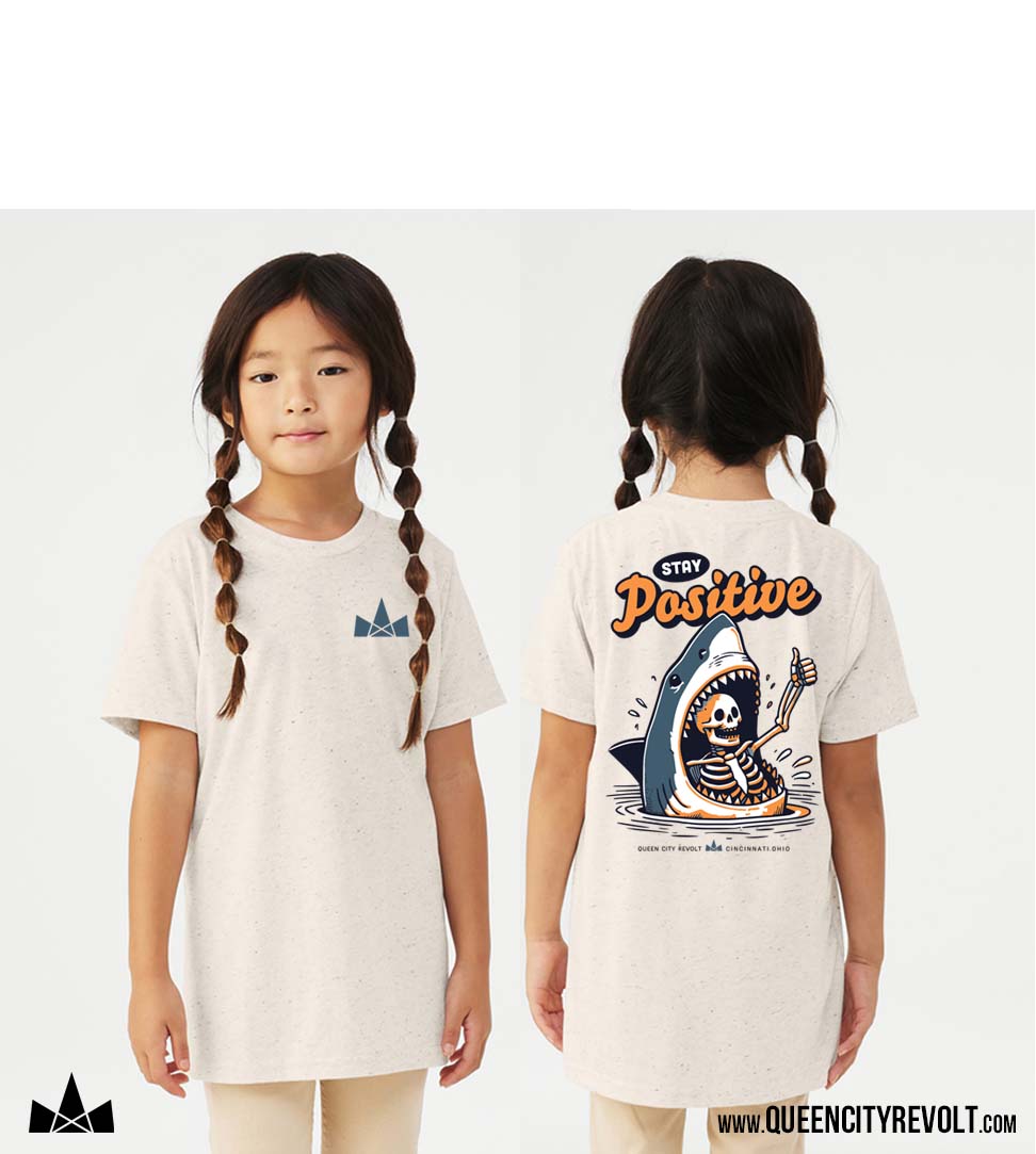 Stay Positive YOUTH Tshirt, Oatmeal