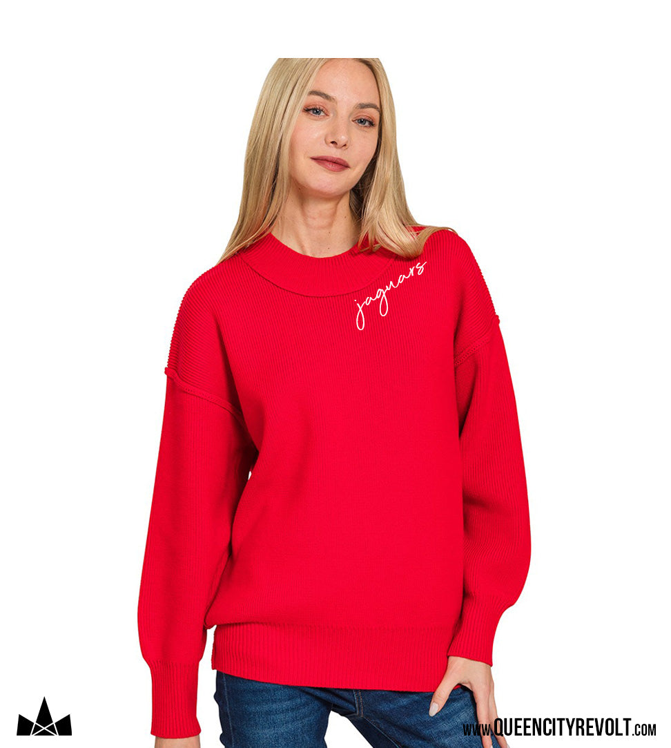 STJB Women's Knit Sweater, Red