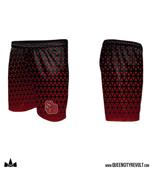 STJB Youth Diamond Shorts, Black/Red