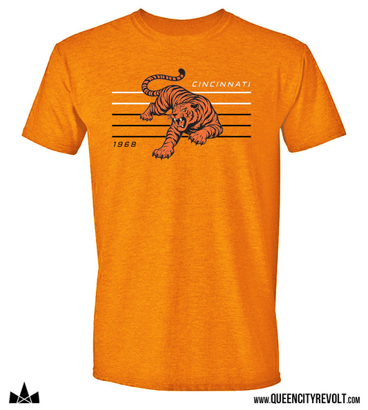 Cincinnati Football Tiger Lines Tshirt, Orange