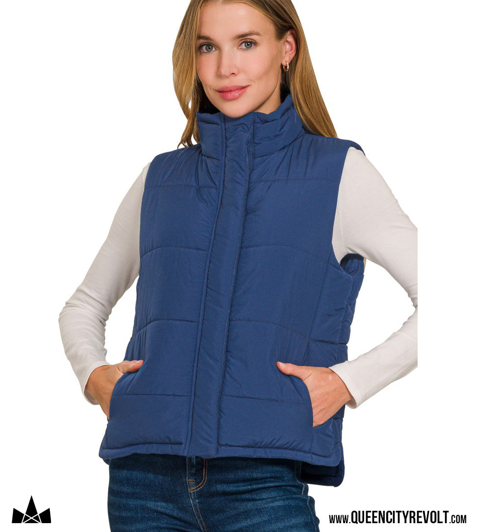 Women's Puffer Vest, Navy