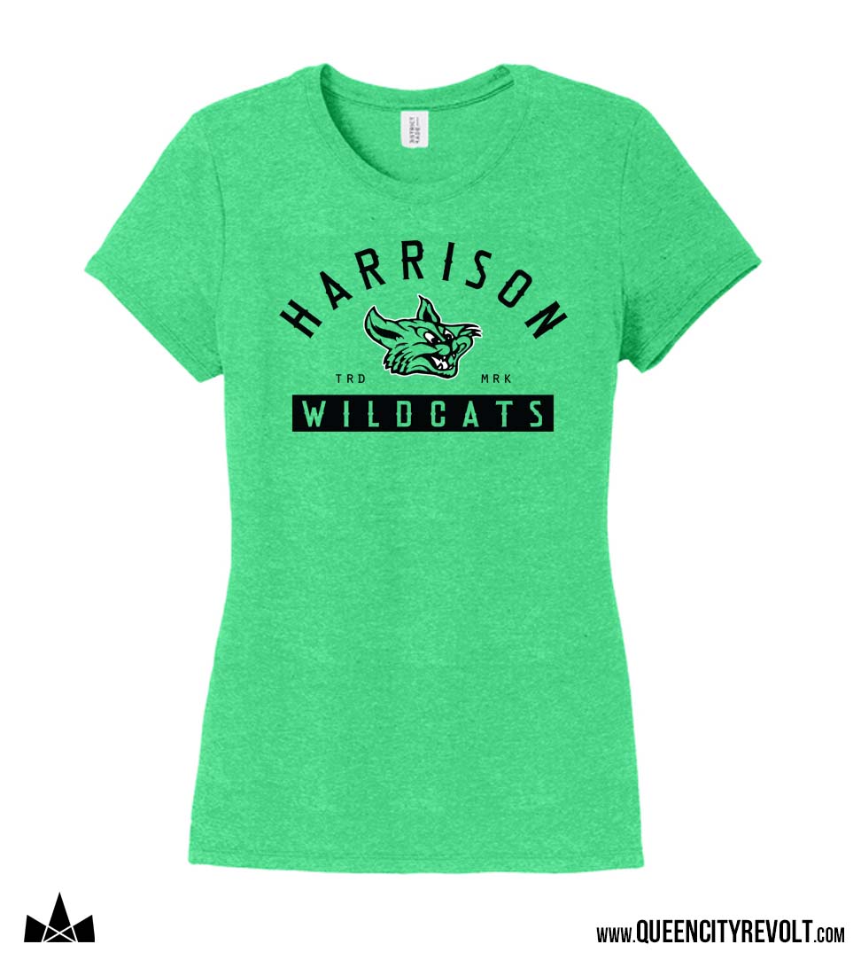 Harrison Women's Vintage Wildcat Tshirt, Green