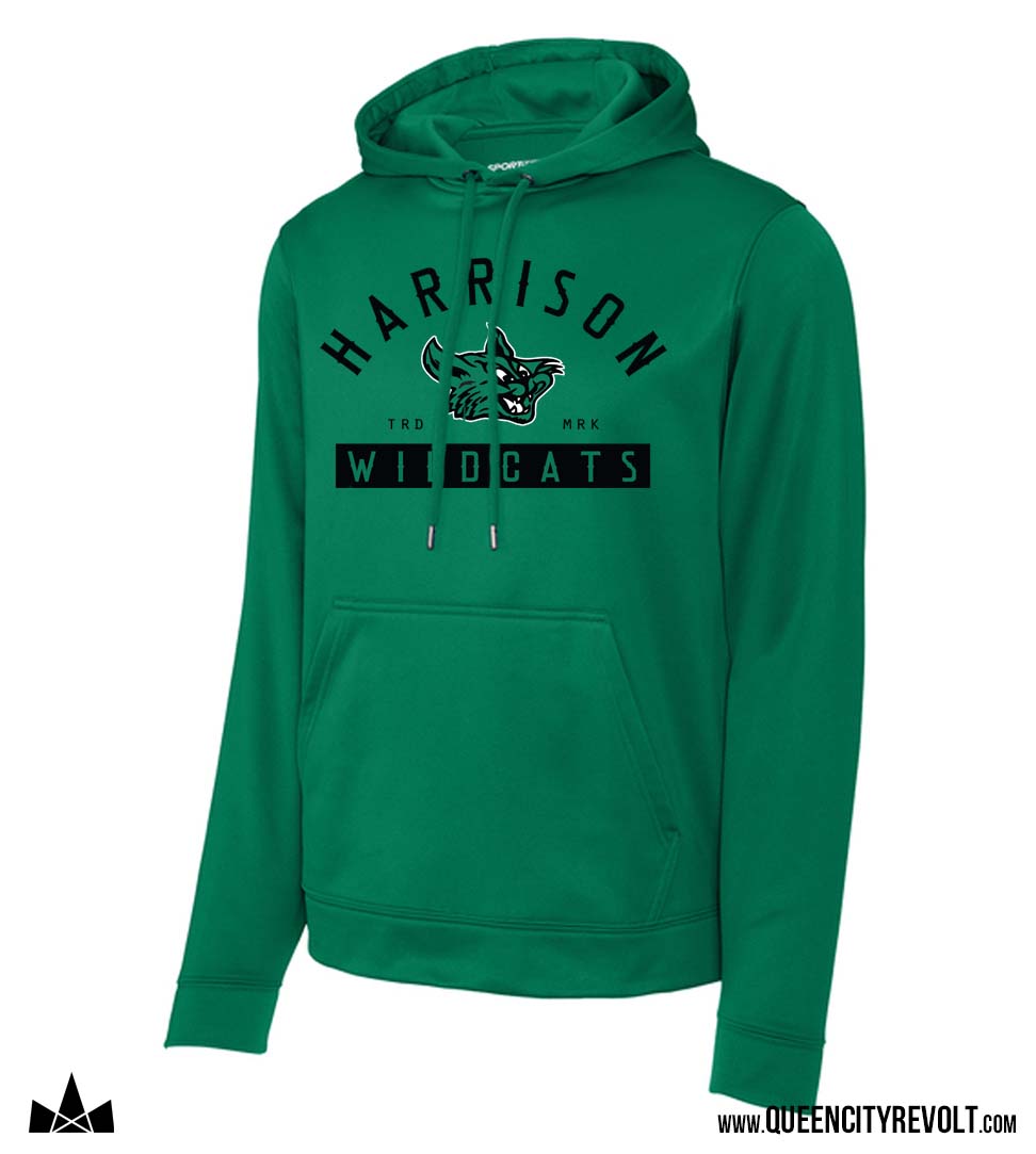 Harrison Vintage Wildcat Performance Hoodie, Green