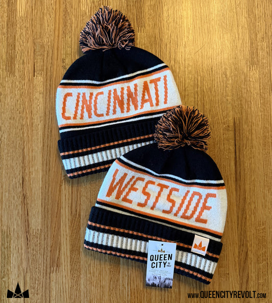 Westside Knit Beanie, Orange/Black