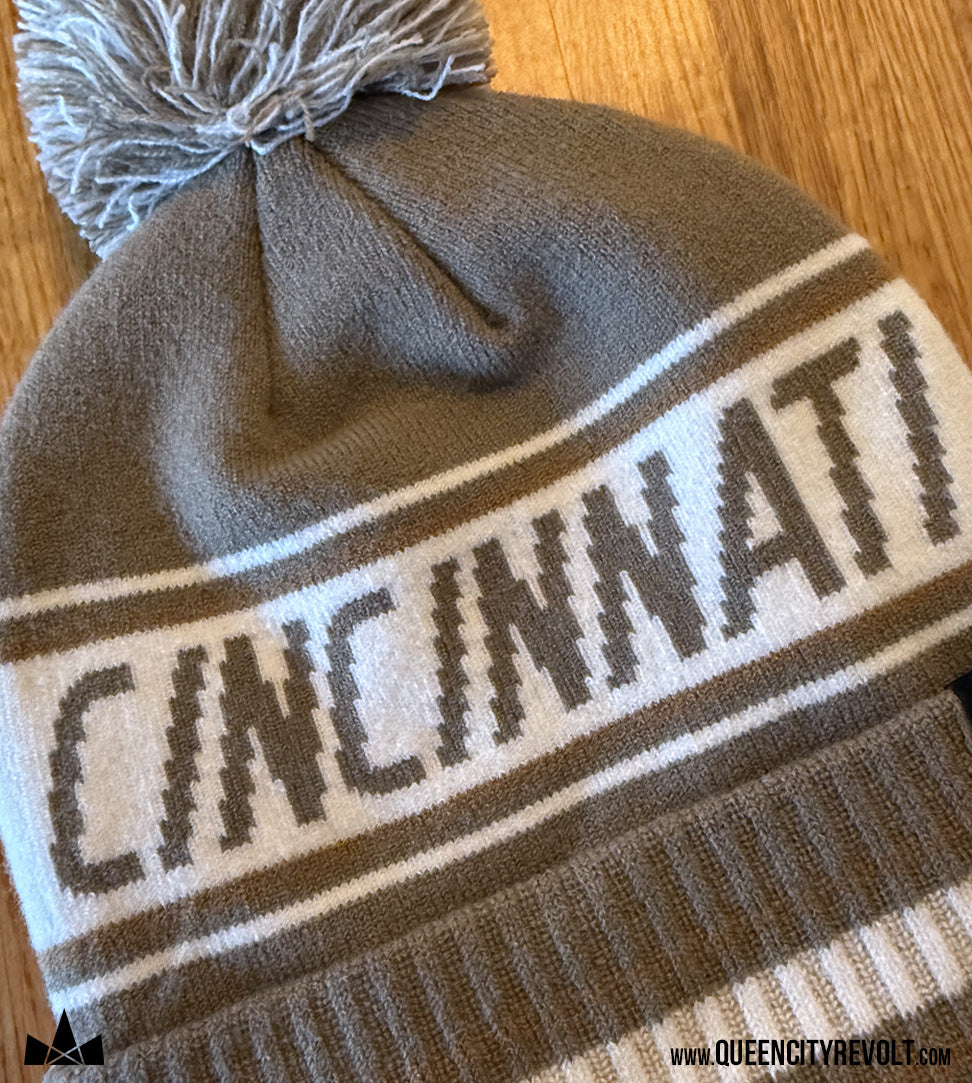 Westside Knit Beanie, Khaki/White
