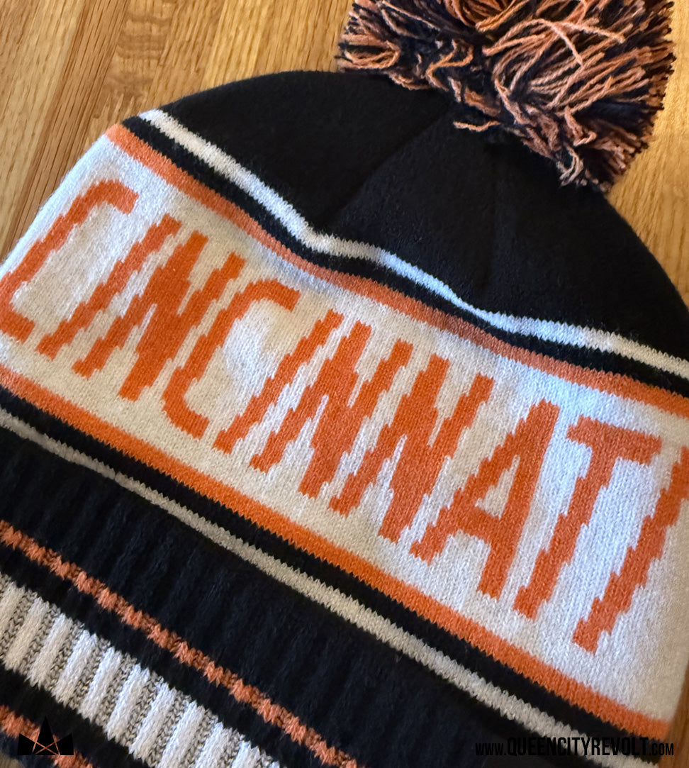 Westside Knit Beanie, Orange/Black