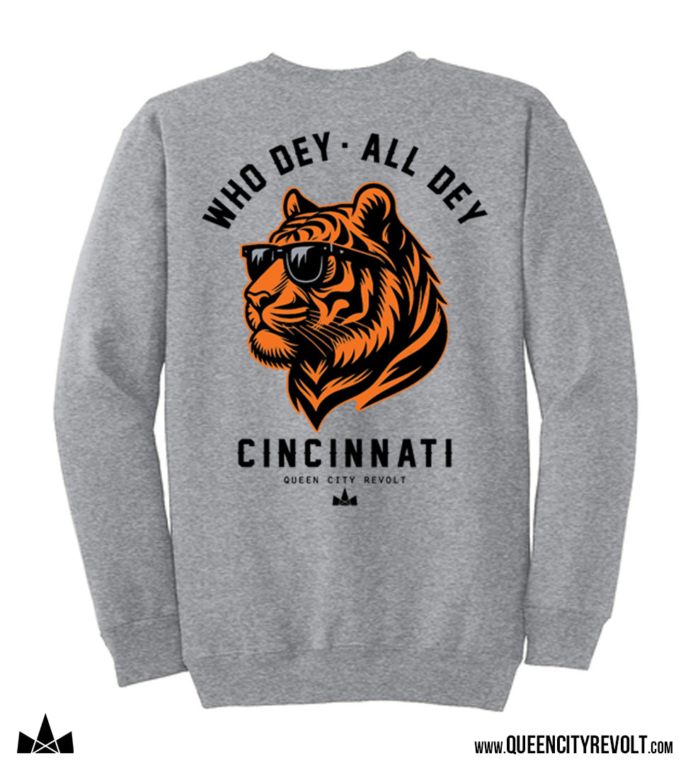 Cincinnati Football, Who Dey Crew Sweatshirt, Grey