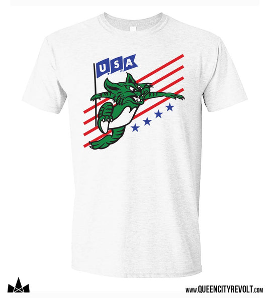 Harrison Wildcats USA Adult Tshirt, White