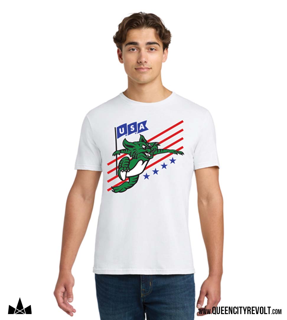 Harrison Wildcats USA Adult Tshirt, White