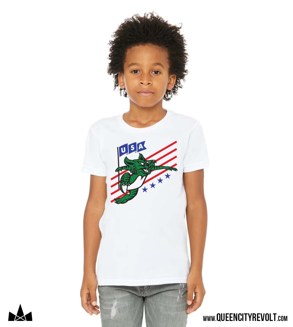 Harrison Wildcats USA Youth Tshirt, White